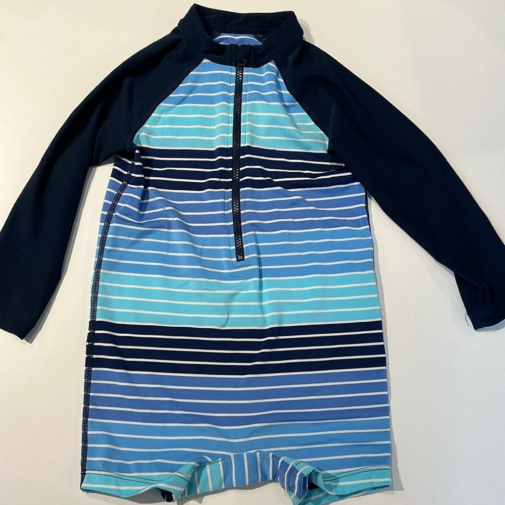 Swim baby rashguard long sleeve Coolibar UPF 50+ 18-24mo blue striped